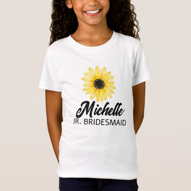 Personalisierte Juniorensonnenblume T-Shirt (Vorderseite)