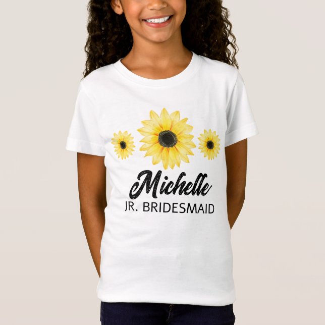 Personalisierte Juniorensonnenblume T-Shirt (Vorderseite)