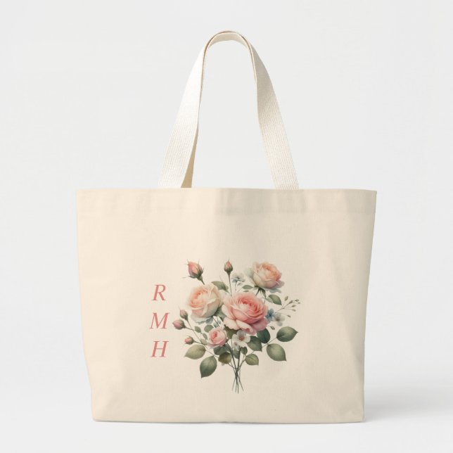 Personalisierte Junirose-Tasche Jumbo Stoffbeutel (Vorne)