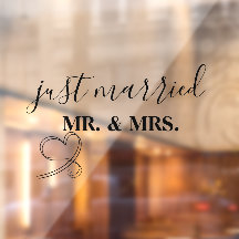Personalisierte 'Just Married' Fensterfolie für Au