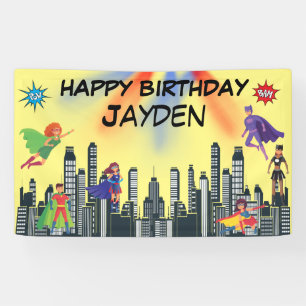 Personalisierte Justiz Superheld Fab farbenfrohe F Banner