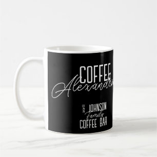 Personalisierte Kaffee-Bar Schwarz und Weiß Kaffeetasse