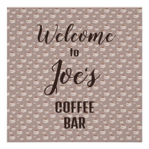 Personalisierte Kaffee-Bar-Station Kaffee Poster