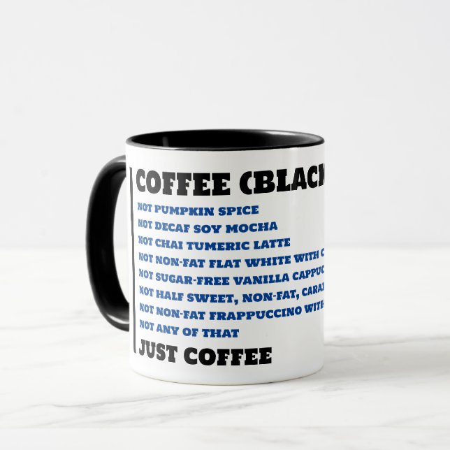 PERSONALISIERTE KAFFEE-SCHWARZE TASSE (Vorderseite Links)