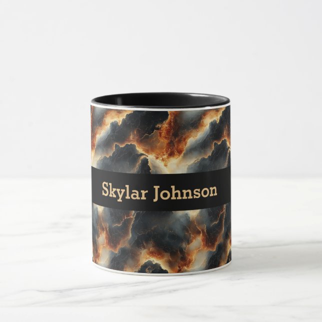 Personalisierte Kaffee-Tasse aus schwarzem Marmor Tasse (Zentrum)