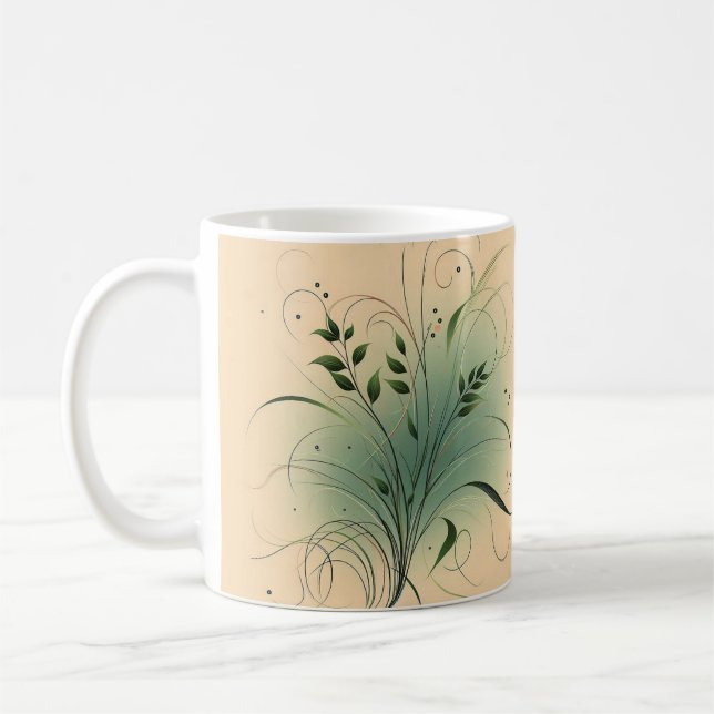 Personalisierte Kaffee-Tasse/Blumendesign Glossy-T Kaffeetasse (Links)