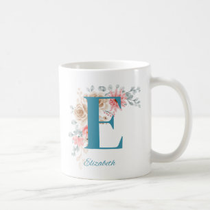 Personalisierte Kaffee-Tasse mit Name & Alphabet E Kaffeetasse
