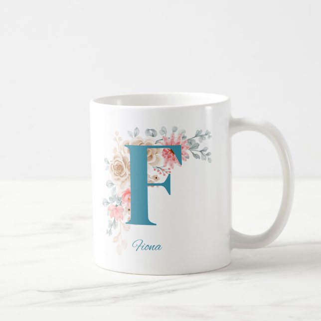 Personalisierte Kaffee-Tasse mit Name & Alphabet F Kaffeetasse (Rechts)