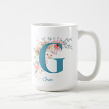 Personalisierte Kaffee-Tasse mit Name & Alphabet G