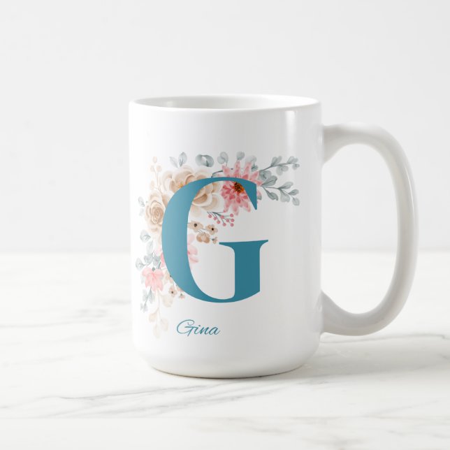 Personalisierte Kaffee-Tasse mit Name & Alphabet G Kaffeetasse (Rechts)