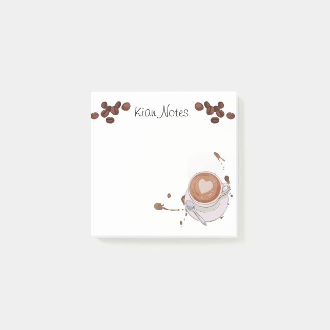 Personalisierte Kaffeenachrichtennotizen Post-it Klebezettel (Vorderseite)