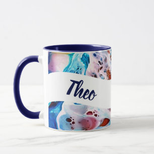 Personalisierte Kaffeetasse aus Seafoam-Marmor