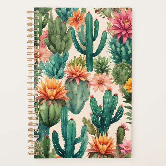 Personalisierte Kakteen Art Print Planer (Vorderseite)
