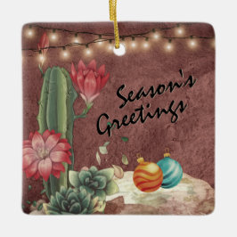 Personalisierte Kakteen und Sukkulenten Weihnachte Keramikornament