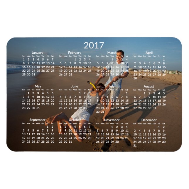 Personalisierte Kalender 2017 Große flexible Magne Magnet (Horizontal)