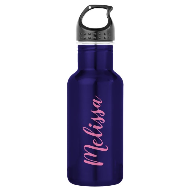 Personalisierte Kalligrafie Edelstahlflasche (Vorderseite)