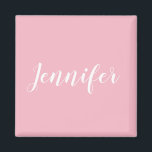 Personalisierte Kalligrafie Jennifer Namensgestalt Magnet<br><div class="desc">Erstellen Sie Ihr eigenes personalisiertes Design. Sie können die Farbe des handgeschriebenen Kalligraphie-Schriftartes in eine andere modische kursive Option ändern. Ändern Sie die Größe des Schriftartes, um das Design Ihres individuellen Namens anzupassen. Diese persönliche Textnachricht kann so viel des Druckbereichs aufnehmen, wie Sie möchten. Passen Sie den blass-rosa Hintergrund Ihrer...</div>