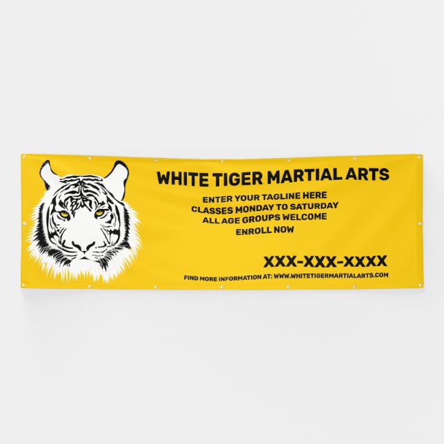 Personalisierte Kampfkunst des Weißen Tigers Banner (Horizontal)