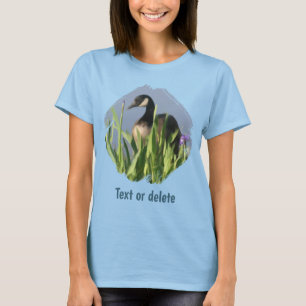 Personalisierte Kanada-Gans-Schwertlilien-Tierkuns T-Shirt