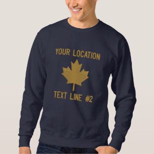 Personalisierte kanadische Ahornleaf Stickerei CAN Besticktes Sweatshirt