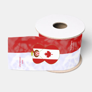 Personalisierte kanadische Engel-Flagge Auburn Rot Ripsband