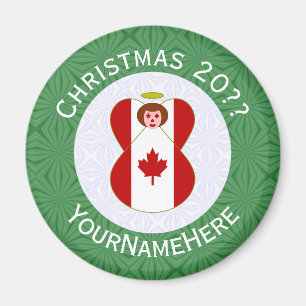Personalisierte kanadische Engel-Weihnachtsflagge Magnet