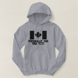 Personalisierte kanadische Flaggen-Stickerei Bestickter Hoodie
