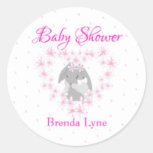 Personalisierte Kaninchenmädchen Pink Babydusche