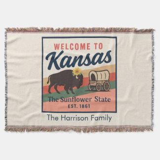 Personalisierte Kansas-Wurfdecke Decke