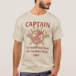 Personalisierte Kapitän-Crew Kapitän-erster T-Shirt