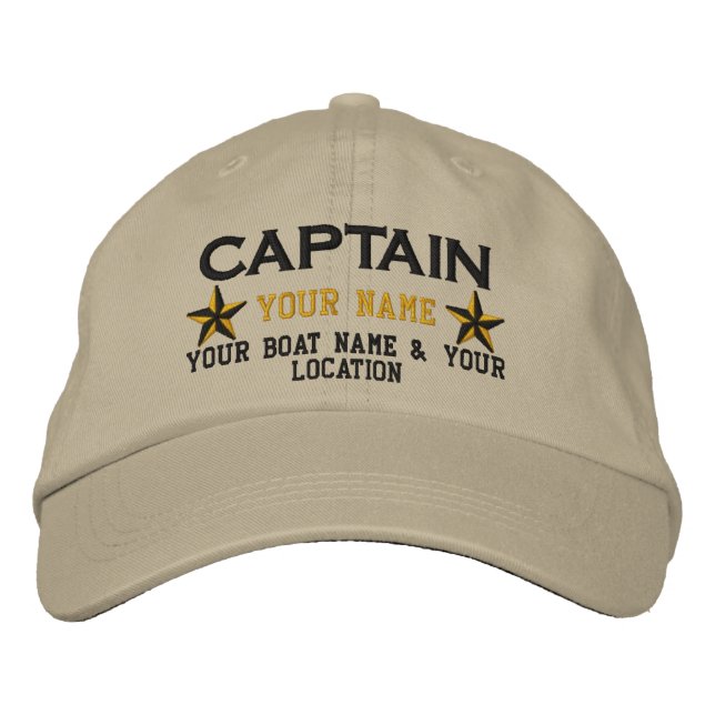 Personalisierte Kapitän Stars Ball Cap Stickerei Bestickte Kappe (Vorderseite)