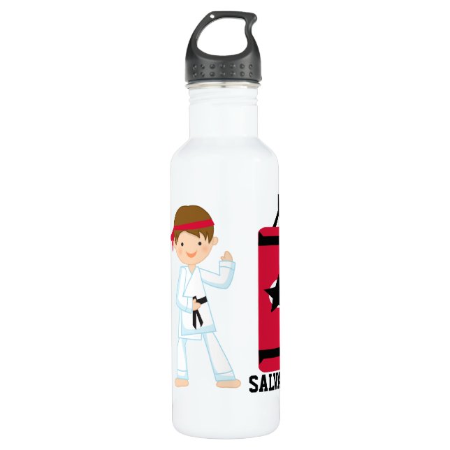 Personalisierte Karate-Flaschen-Flasche Edelstahlflasche (Vorderseite)