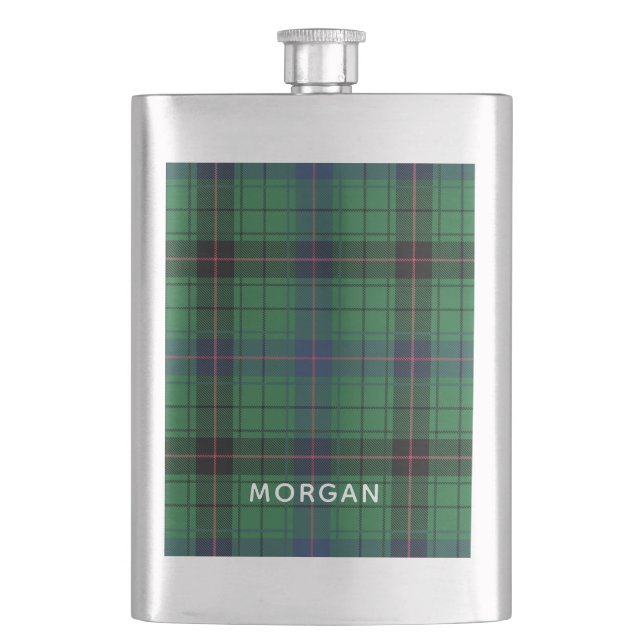 Personalisierte Karierte Davidson Tartan Benutzerd Flachmann (Vorderseite)