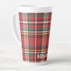 Personalisierte Karierte Rustikale Weihnachtsfamil Milchtasse
