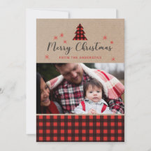 Personalisierte Karierte Weihnachtsfotokarte