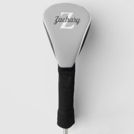 Personalisierte Karkohle Grau-Retro-Monogramm Golf Headcover