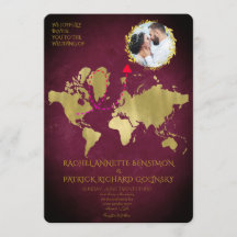Personalisierte Karte der Liebesreise-Hochzeit