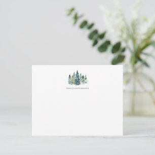 Personalisierte Karte für Wasserfarbe Evergreen Tr