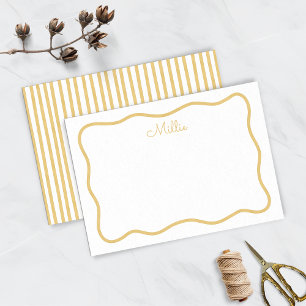Personalisierte Karte mit gelbem Wavy Border