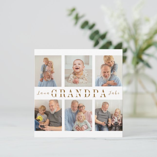 Personalisierte Karte Opa Pictures (Stehend Vorderseite)