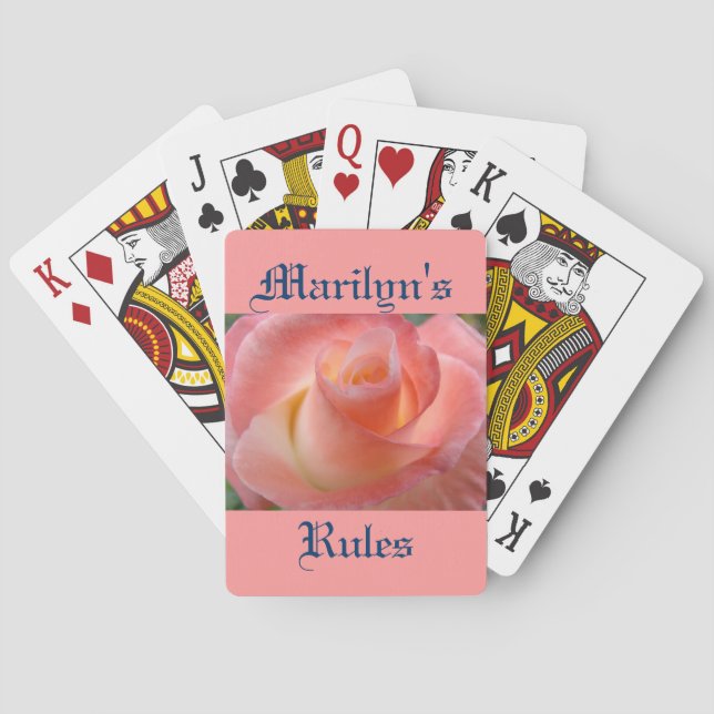 Personalisierte Kartenspiele Rosa Rosa Spielregeln Spielkarten (Rückseite)