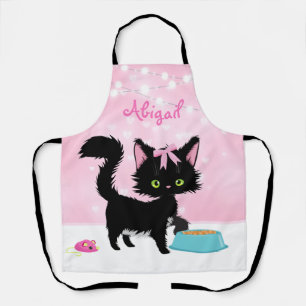 Personalisierte Katze Pink und White Girten Kitten Schürze