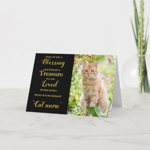 Personalisierte Katze Trostkarte Foto Haustier Ged Karte