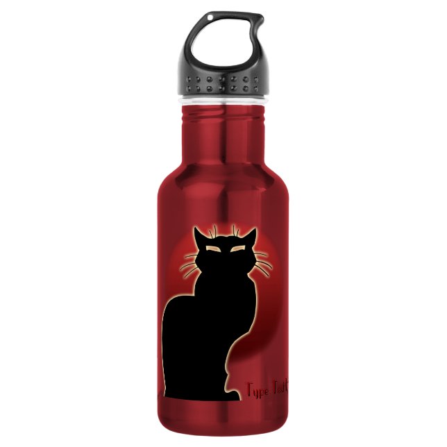 Personalisierte Katze Überflasche Edelstahlflasche (Vorderseite)