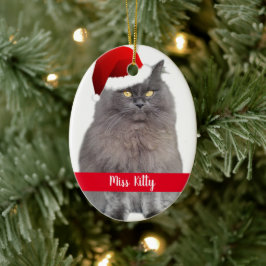 Personalisierte Katze Weihnachten Keramik Ornament