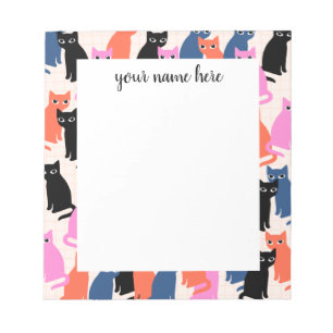 Personalisierte Katzen Notepad Notizblock