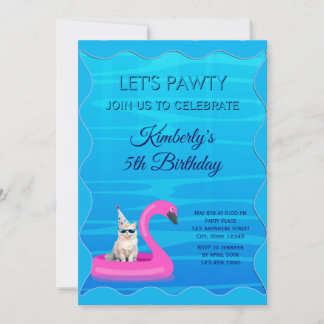 Personalisierte Katzen-Pool-Party Einladung