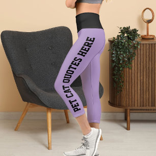 Personalisierte Katzen-Zitate auf schwarz blasser  Capri Leggings