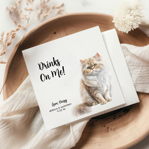 Personalisierte Katzenhochzeit Serviette