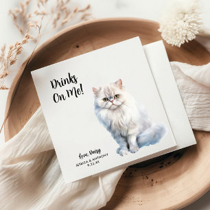 Personalisierte Katzenhochzeit Serviette